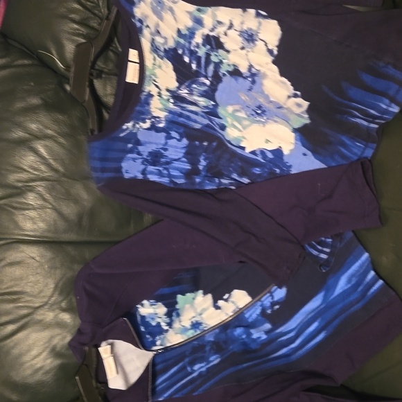 Weekends by Chico's Duoset "Floral Watercolor" in Cools - Picture 2 of 11